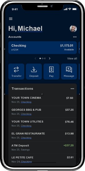 Sample image of SFNB mobile app.